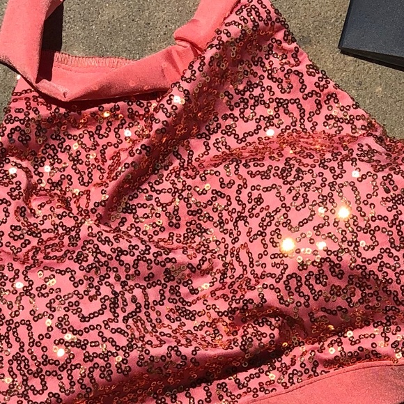 Coral halter sequin pinkini with glitz bottoms - Picture 2 of 3